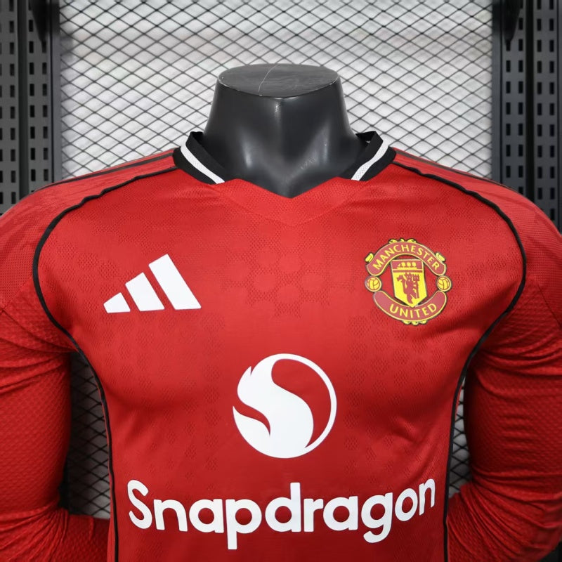 Manchester United Home 25/26  Manga Longa Player